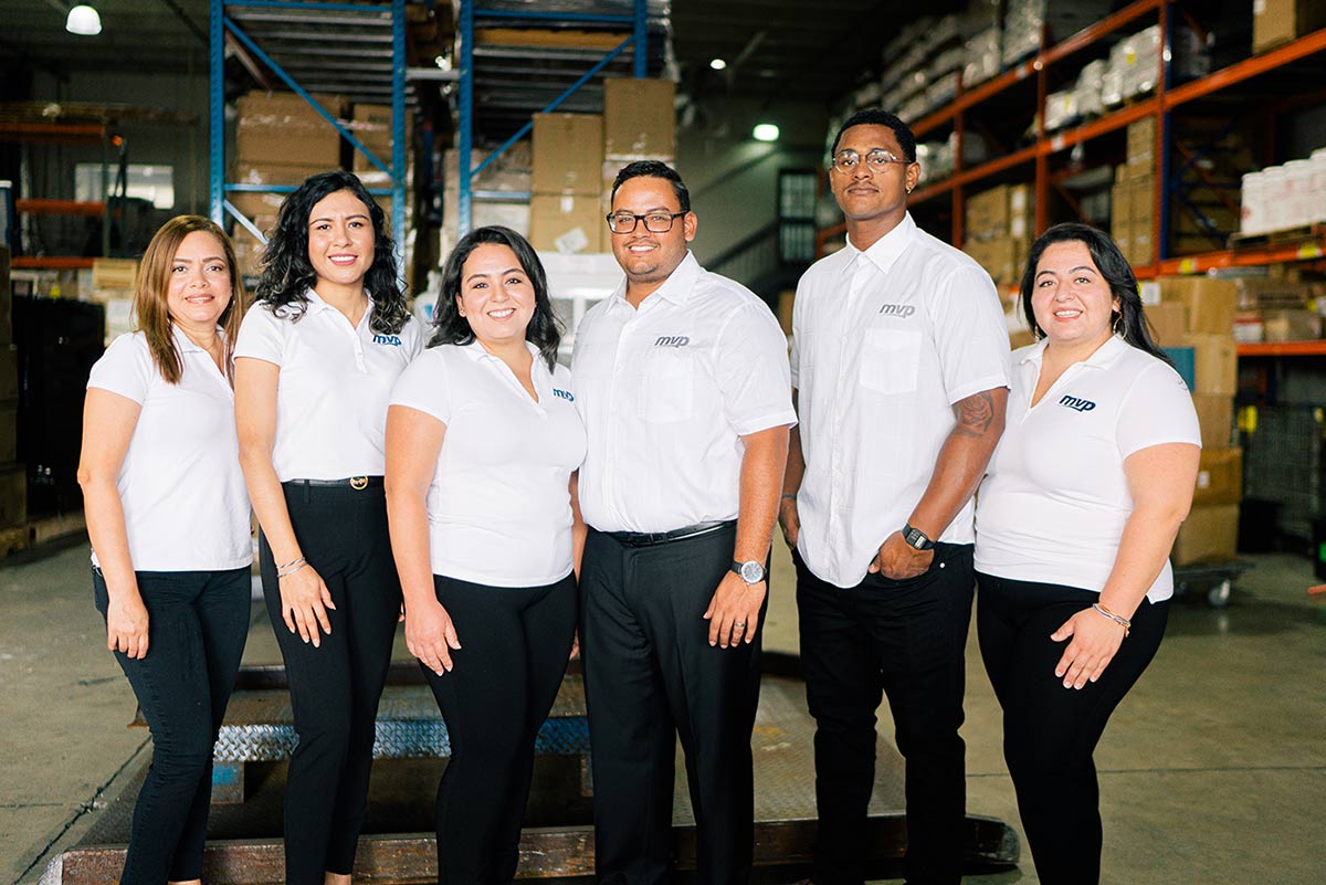 Group of employees in a warehouse