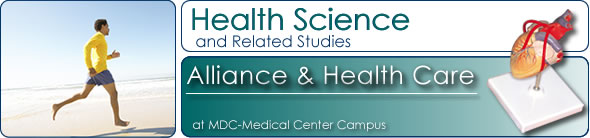 Photo of man running and label Health Science and related studies