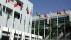 International flag display at the InterAmerican Campus