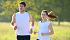 A man and woman jogging