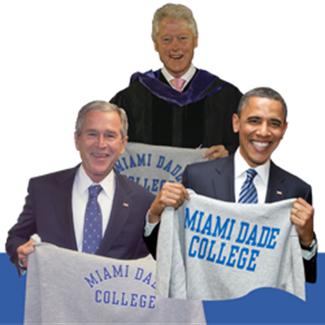 Presidents Bush, Clinton and Obama