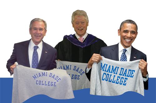 Presidents Bush, Clinton and Obama