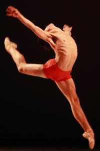 Dancer leaping in air