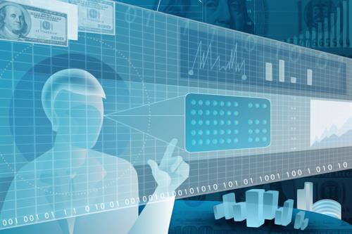 An artist’s rendering of man scanning data