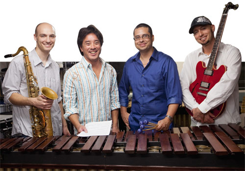 Saxophonist Matt Vashlishan, MDC associate professor and pianist Dr. Alan Ngim, percussionist Sergio Carreno and guitarist Aaron Lebos