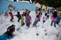 Children playing in snow