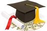 Artist impression of graduation cap with diploma and cash