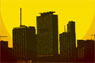 Miami skyline and sunset