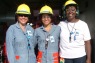 Three women in hard hats