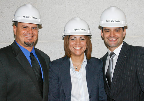 MDC/FPL partner graduates Anthony Triana, Eglee Collado and Jose Machado