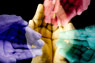 Graphic illustration of outstretched hands