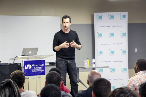 Harvard Professor David Malan speaking in front of a group