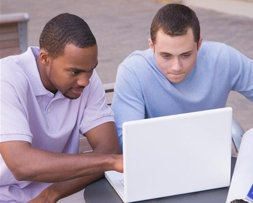 Students using laptop