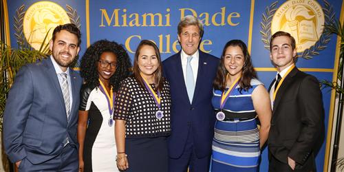 U.S. Secretary of State John Kerry with Honors College students