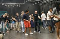 Conor Lovett in class with students