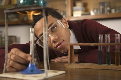 Student studying chemistry