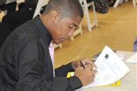 Student working on a budget plan