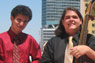 Two NWSA students with instruments