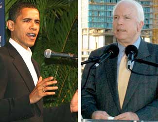 Sens. Barack Obama (D-Ill.) and John McCain (R-Ariz.)
