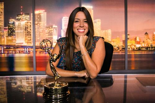 Verónica Perón with her Suncoast Emmy