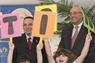 Students unveiling preschool name