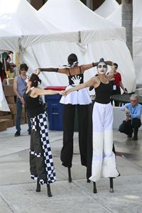 Stilt performers