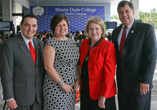 North Campus President Vicente, FedEx's Blanco-Reyes, MDC trustee Villamil, HSF's Lockheimer