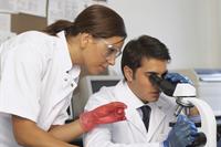 Two lab technicians