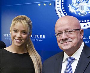 Shakira and President Padrón.