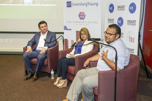 From left Carlos González, Maryanne Luxburg and Adrian Cardena