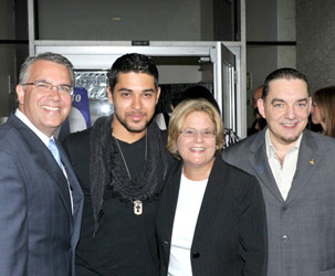 William R. Gil; actor Wilmer Valderrama; U.S. Rep Ileana Ros-Lehtinen; and Dr. José A. Vicente, president of MDC’s North and West campuses