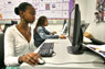 Female student at a computer