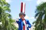 Stilt walker at rally