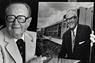 Mitchell Wolfson Sr. holding a photo of himself at an earlier MDC ceremony; Mitchell Wolfson Sr. holding a photo of himself at an earlier MD