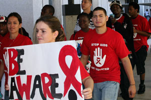 Students participating in the College’s annual AIDS Walk