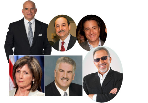 Carlos Migoya, Ralph de la Vega, Andy García, Carol Browner, Rodney Barreto, and Emilio Estefan.