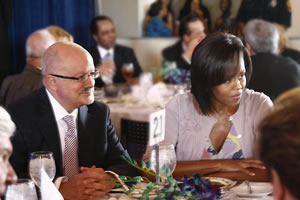 Miami Dade College President Eduardo J. Padron and United States First Lady Michelle Obama
