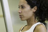 Girl using exercise equipment