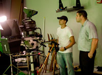 Students working the cameras in the MDCTV studio Students working the cameras in the MDCTV studio