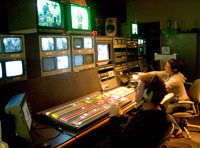Students working in the control room at the MDCTV studio Students working in the control room at the MDCTV studio
