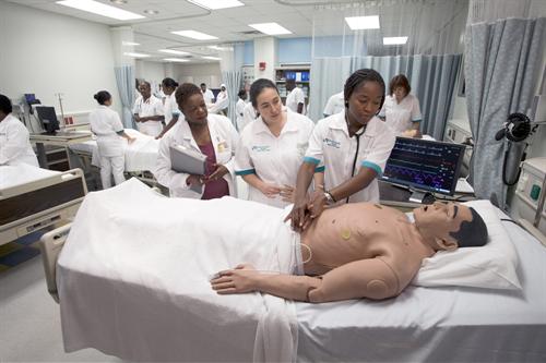 Nursing students in training