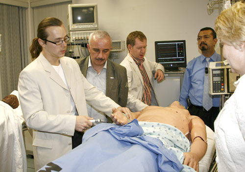 Russian physicians in the simulated patient laboratory