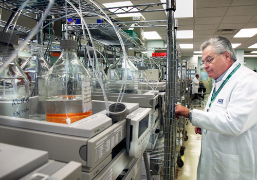 A man in a white lab coat at Teva Pharmaceuticals in Miami