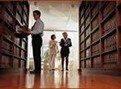 People inside a law library

