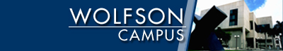 Image of a Wolfson Campus building with the words Wolfson Campus