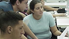 Students attending a college prepartory English class
