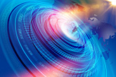 Abstract Digital World with Digital Binary Code Numbers Background .