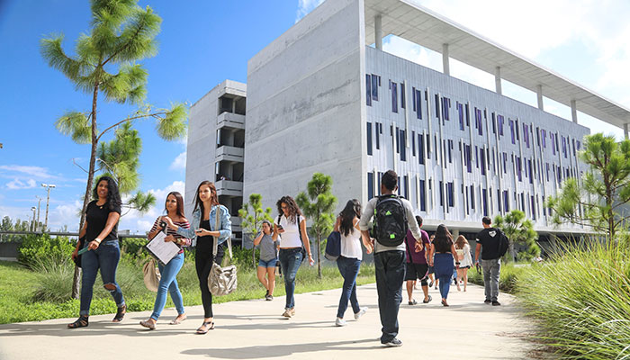 Fast Track Sharks students walking at MDC