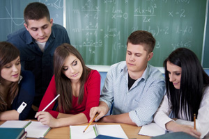 Group of students studying