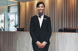 Hospitality student as a concierge